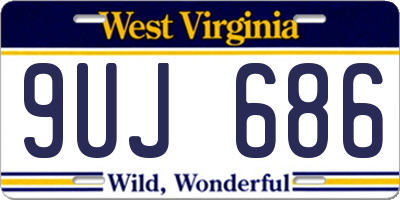 WV license plate 9UJ686