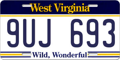 WV license plate 9UJ693