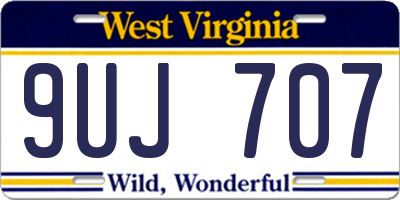 WV license plate 9UJ707