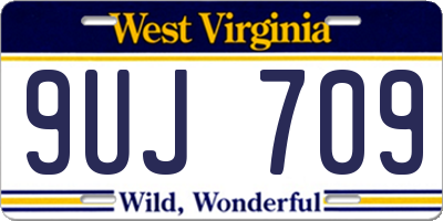 WV license plate 9UJ709
