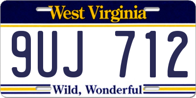 WV license plate 9UJ712