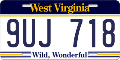 WV license plate 9UJ718