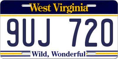 WV license plate 9UJ720