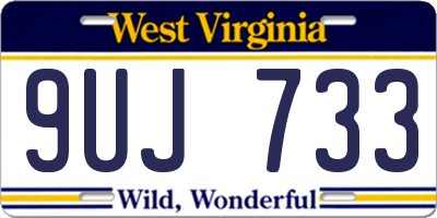 WV license plate 9UJ733