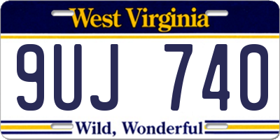 WV license plate 9UJ740