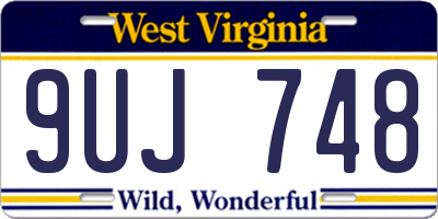 WV license plate 9UJ748