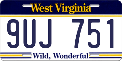 WV license plate 9UJ751