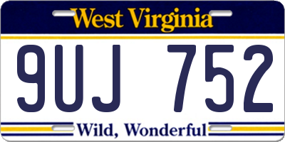 WV license plate 9UJ752