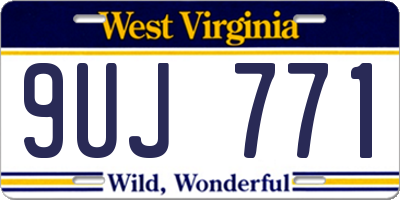 WV license plate 9UJ771