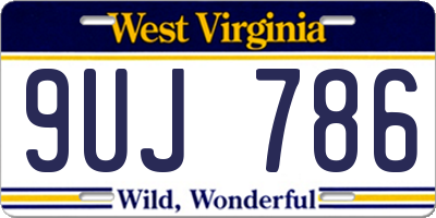 WV license plate 9UJ786
