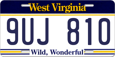WV license plate 9UJ810