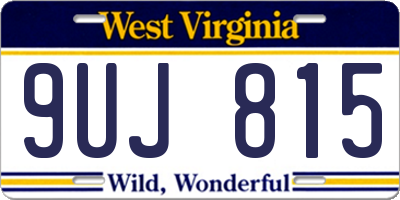 WV license plate 9UJ815
