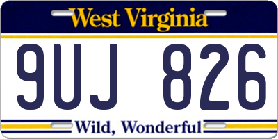 WV license plate 9UJ826