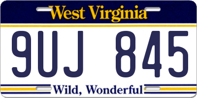 WV license plate 9UJ845