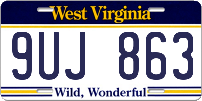 WV license plate 9UJ863