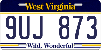 WV license plate 9UJ873