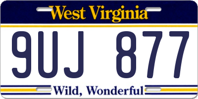 WV license plate 9UJ877