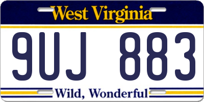 WV license plate 9UJ883