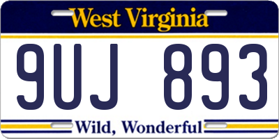 WV license plate 9UJ893
