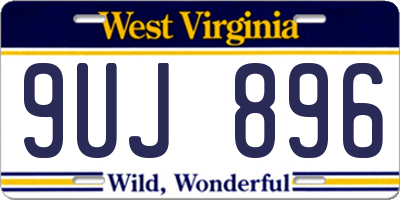 WV license plate 9UJ896