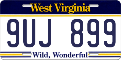 WV license plate 9UJ899