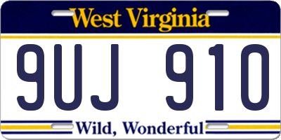 WV license plate 9UJ910