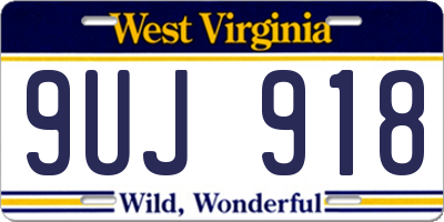 WV license plate 9UJ918