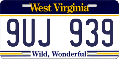 WV license plate 9UJ939