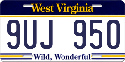 WV license plate 9UJ950