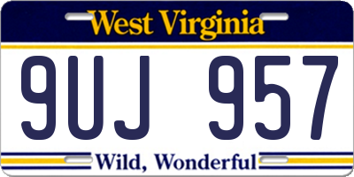WV license plate 9UJ957
