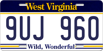WV license plate 9UJ960