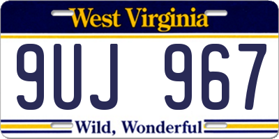 WV license plate 9UJ967