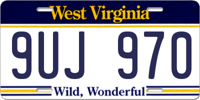 WV license plate 9UJ970