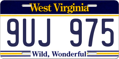 WV license plate 9UJ975
