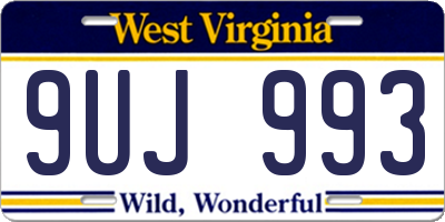 WV license plate 9UJ993