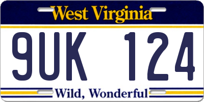 WV license plate 9UK124