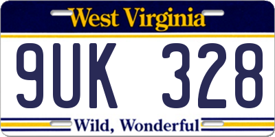 WV license plate 9UK328