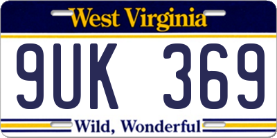 WV license plate 9UK369