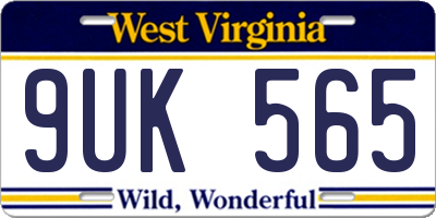 WV license plate 9UK565