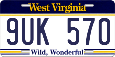 WV license plate 9UK570