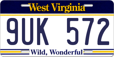 WV license plate 9UK572