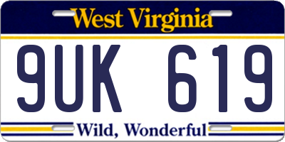 WV license plate 9UK619