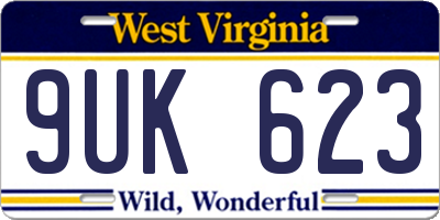 WV license plate 9UK623