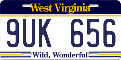 WV license plate 9UK656