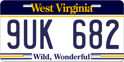 WV license plate 9UK682