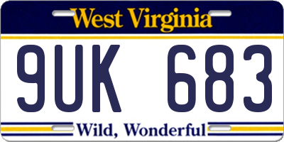WV license plate 9UK683