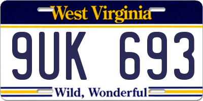 WV license plate 9UK693