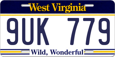 WV license plate 9UK779