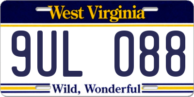 WV license plate 9UL088