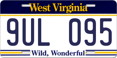 WV license plate 9UL095